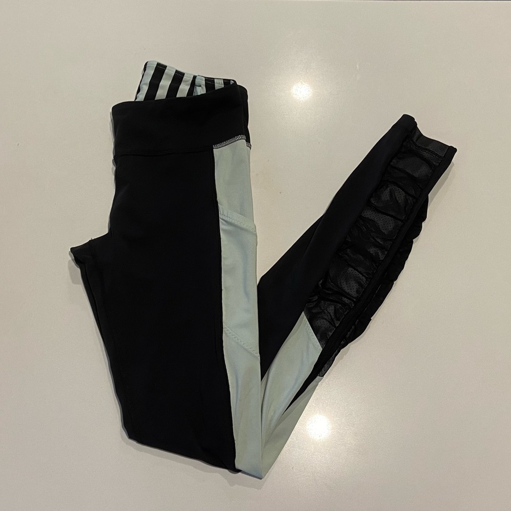 Lululemon | Mint & Black with Mesh | Leggings | Size 6